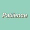 Patience Colorful Rainbow Layered Text Design with Turquoise Background