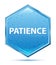 Patience crystal blue hexagon button