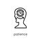 patience icon. Trendy modern flat linear vector patience icon on