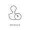 patience linear icon. Modern outline patience logo concept on wh