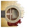 Patience and passion to learn to play the guitar step by step - concept image in puzzle shape