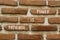 Patience is power symbol. Concept words Patience is power on beautiful brown brick. Beautiful brown brick wall background.