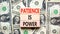 Patience is power symbol. Concept words Patience is power on beautiful wooden blocks. Dollar bills. Beautiful dollar bills
