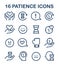 Patience web banner or landing page. Calm person finding