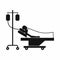 Patient in bed on a drip icon, simple style