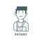 Patient,broken hand vector line icon, linear concept, outline sign, symbol