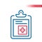 Patient card clipboard thin line vector icon. Hospital document paper board.