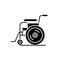 Patient chair black icon, vector sign on isolated background. Patient chair concept symbol, illustration