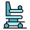 Patient electric wheelchair icon vector flat