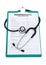 Patient history form and stethoscope