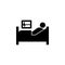 Patient in hospital bed icon