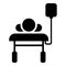 Patient lying on medical bed couch with dropper Man with dropping bottle Emergency therapy concept injecting resuscitation