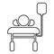 Patient lying on medical bed couch with dropper Man with dropping bottle Emergency therapy concept injecting resuscitation