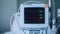 Patient monitor displays vital signs ECG electrocardiogram EKG, oxygen saturation SPO2 and respiration. Medical