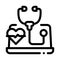 patient online diagnostic black icon vector illustration