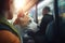 Patient Pooch on Public Transit: A Dog on His Owner\\\'s Lap in a Busy Streetcar