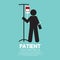 Patient With Saline Solution Graphic Symbol