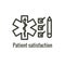 Patient Satisfaction Icon with patient experience imagery and rating idea