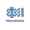 Patient Satisfaction Icon with patient experience imagery - and rating idea