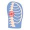 Patient spine pain icon cartoon vector. Arthritis joint