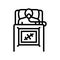 patient surgery line icon vector illustration