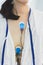 Patient wearing holter monitor device for monitoring of an elect