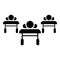 Patients on couches is lying hospital pandemic concept clinic epidemic icon black color vector illustration image flat style