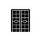 Patio doors black glyph icon