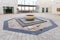 Patio at the entrance to the historical archaeological site Umm ar-Rasas near Madaba city in Jordan