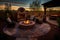 patio with fire pit and seating for social gatherings