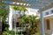 Patio of luxurious beach house in a tropical paradise.