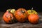 Patisson pumpkin lay on table outdoor background