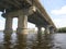 The Paton Bridge and the Dnieper River. Kiev.