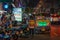 Patpong night market with TukTuk taxi on footpath