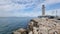 patra lighthouse greece ionio sea in sunny winter day