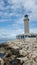 patra lighthouse greece ionio sea in sunny winter day
