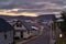 Patreksfjordur town in the dusk, Iceland