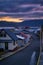 Patreksfjordur town at sunset, West Fjords Iceland