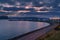 Patreksfjordur town at sunset, West Fjords Iceland