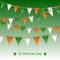 Patrick day card with flag garland