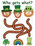Patrick day Irish maze game for kids vector illustration