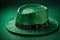 Patrick hat tinted in various shades of green with intricate leaf patterns standing out against a monochromatic backdrop
