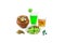 Patrick `s Day Scotch whiskey clover pint green beer and acorns