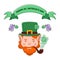 Patricks Day design with leprechaun smoking pipe