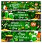 Patricks Day Irish holiday green banners