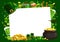 Patricks Day leprechaun gold and shamrock frame