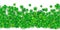 Patricks Day seamless background with four green clover heap with shadows