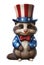 Patriot animal wearing a US Uncle Sam hat isolated on white transparent, USA presidential election