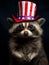 Patriot animal wearing US Uncle Sam hat, USA election, American national holiday