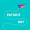Patriot Day background Paper plane Dash line